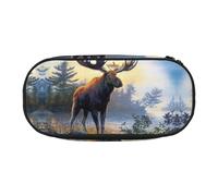 JEJEA Estuche organizador de gran capacidad con estampado de alce del norte de animales, Black, Talla única, Organizador de bolsas
