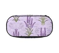 JEJEA Estuche organizador de gran capacidad con estampado de sello de lavanda, Black, Talla única, Organizador de bolsas