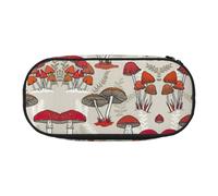 JEJEA Estuche organizador de gran capacidad con estampado de setas rojas, Black, Talla única, Organizador de bolsas