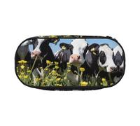 JEJEA Estuche organizador de gran capacidad con estampado de vacas blancas y negras, Black, Talla única, Organizador de bolsas