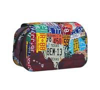 JEJEA Estuche organizador multiusos para lápices y lápices, diseño de mapas, para matrícula, para adolescentes, Black, Talla única, Neceser