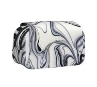 JEJEA Estuche organizador multiusos para lápices y maquillaje, con estampado mixto de pintura en blanco y negro, Black, Talla única, Neceser