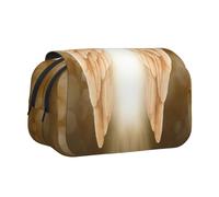 JEJEA Estuche para lápices con estampado de alas de ángel para lápices, maquillaje, caja organizadora multiusos para adolescentes, Black, Talla única, Neceser
