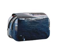 JEJEA Estuche para lápices con estampado de crucero para lápices, maquillaje, caja organizadora multiusos para adolescentes, Black, Talla única, Neceser