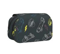 JEJEA Estuche para lápices con estampado de graffiti, estuche para lápices, maquillaje, caja organizadora multiusos para adolescentes, Black, Talla única, Neceser