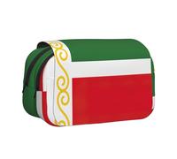 JEJEA Estuche para lápices con estampado de la bandera de la República de Chechenia para lápices, maquillaje, caja organizadora multiusos para adolescentes, Black, Talla única, Neceser