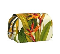 JEJEA Estuche para lápices con estampado de pájaro tropical del paraíso para lápices, maquillaje, caja organizadora multiusos para adolescentes, Black, Talla única, Neceser