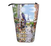 JEJEA Estuche telescópico multifuncional con diseño de la Torre Eiffel de París Street Scene, Black, Talla única, Organizador de bolsas