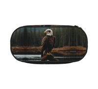 JEJEA Flying Eagle Print - Estuche organizador de gran capacidad para lápices, gran capacidad, Black, Talla única, Organizador de bolsas