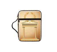 JEJEA Funda grande con diseño de edificio antiguo con rama de olivo romano e impresión griega para mujer, bolsa de almacenamiento de la Biblia con bolsillo con cremallera y asa