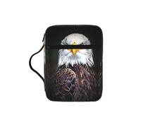 JEJEA Funda grande con estampado de águila y cabeza blanca para mujer, bolsa de almacenamiento de Biblia con bolsillo con cremallera y asa