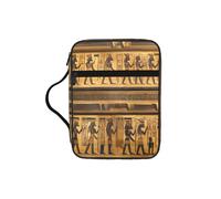JEJEA Funda grande con estampado de jeroglíficos egipcios para mujer, bolsa de almacenamiento de Biblia con bolsillo con cremallera y asa