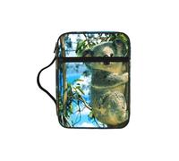 JEJEA Funda grande con estampado de koala de oso para mujer, bolsa de almacenamiento de Biblia con bolsillo con cremallera y asa