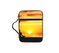 JEJEA Funda grande con estampado de meditación y yoga para mujer, bolsa de almacenamiento de Biblia con bolsillo con cremallera y asa
