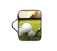 JEJEA Funda grande con estampado de pelota de golf para mujer, bolsa de almacenamiento de la Biblia con bolsillo con cremallera y asa