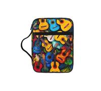 JEJEA Funda grande para Biblia con estampado acústico y guitarras, para mujer, bolsa de Biblia con bolsillo con cremallera y asa
