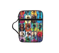 JEJEA Funda grande para Biblia con estampado acústico y guitarras, para mujer, bolsa de Biblia con bolsillo con cremallera y asa