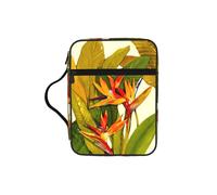 JEJEA Funda grande para Biblia con estampado de pájaro tropical del paraíso para mujer, bolsa de almacenamiento de Biblia con bolsillo con cremallera y asa