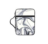 JEJEA Funda grande para Biblia con estampado mixto de pintura blanca y negra para mujer, bolsa de almacenamiento de Biblia con bolsillo con cremallera y asa