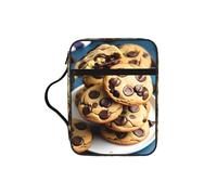 JEJEA Funda grande para la Biblia con estampado de galletas y chispas de chocolate, para mujer, bolsa de almacenamiento de la Biblia con bolsillo con cremallera y asa