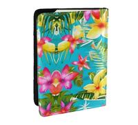 JEJEA Funda organizadora de viaje con estampado hawaiano de estilo veraniego para tarjetas de crédito, funda para pasaporte, cartera para viajes, Black, Talla única