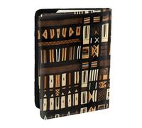 JEJEA Funda organizadora de viaje con estampado tribal de barro africano, funda para tarjetas de crédito, funda para pasaporte, funda para pasaporte, cartera para viajes, Black, Talla única