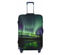 JEJEA Funda protectora para maleta con estampado de auroras boreales oscuras, lavable, antiarañazos, Black, S