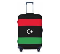 JEJEA Funda protectora para maleta con estampado de bandera de Libia, funda protectora de equipaje de viaje, lavable, antiarañazos, Black, M