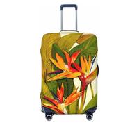 JEJEA Funda protectora para maleta con estampado de pájaro tropical del paraíso, funda de equipaje de viaje, lavable, antiarañazos, Black, M