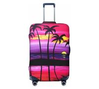 JEJEA Funda protectora para maleta con estampado de palmeras tropicales, lavable, antiarañazos, Black, XL