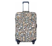 JEJEA Funda protectora para maleta, con estampado de piedras de guijarros, lavable, antiarañazos, Black, S