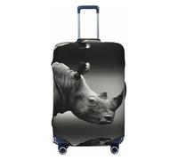 JEJEA Funda protectora para maleta, con estampado de rinocerontes, de Sudáfrica, lavable, antiarañazos, Black, L