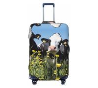 JEJEA Funda protectora para maleta, con estampado de vacas blancas y negras, lavable, antiarañazos, Black, L