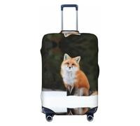 JEJEA Funda protectora para maleta, con estampado de zorro, lavable, antiarañazos, Black, S