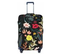 JEJEA Funda protectora para maleta con estampado floral bohemio colorido y lavable, antiarañazos, Black, M