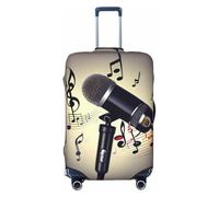 JEJEA Funda protectora para maleta con micrófono y notas musicales, lavable, antiarañazos, Black, S