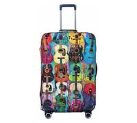 JEJEA Funda protectora para maleta de viaje con estampado acústico y guitarras, lavable, antiarañazos, Black, XL