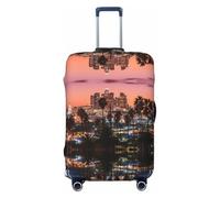 JEJEA Funda protectora para maleta de viaje con estampado de palmeras de Los Ángeles, lavable, antiarañazos, Black, S