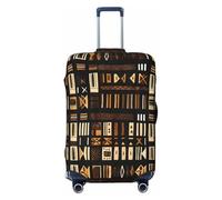 JEJEA Funda protectora para maleta de viaje con estampado tribal de barro africano, lavable, antiarañazos, Black, L