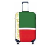 JEJEA Funda protectora para maleta, diseño de bandera de la República de Chechenia, lavable, antiarañazos, Black, L