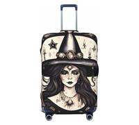 JEJEA Funda protectora para maleta, diseño de brujería mágica, funda protectora para equipaje de viaje, lavable, antiarañazos, Black, L