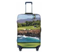 JEJEA Funda protectora para maleta, diseño de campo de golf, diseño de playa hawaiana, lavable, antiarañazos, Black, XL