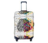 JEJEA Funda protectora para maleta, diseño de cerebro izquierdo y derecho, lavable, antiarañazos, Black, L