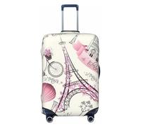 JEJEA Funda protectora para maleta, diseño de la Torre Eiffel de París, lavable, antiarañazos, Black, L