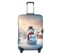 JEJEA Funda protectora para maleta, lavable, antiarañazos, con estampado de muñeco de nieve, con texto en inglés "Merry Christmas", Black, L