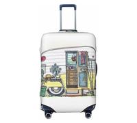 JEJEA Happy Campers - Funda protectora para maleta de viaje, lavable, antiarañazos, con estampado de campistas, Black, L