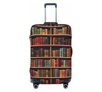 JEJEA Library - Funda protectora para maleta de viaje, lavable, antiarañazos, diseño de biblioteca, Black, S