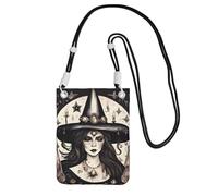 JEJEA Magic Witch Witchcraft - Bolso cruzado para teléfono con estampado bohemio para mujeres y hombres, correa ajustable, para viajes, compras, Black, Talla única