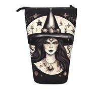 JEJEA Magic Witch Witchcraft - Estuche telescópico multifuncional con estampado bohemio, bonito estuche de papelería portátil para cosméticos, Black, Talla única, Organizador de bolsas