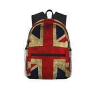 JEJEA Mochila de viaje clásica con estampado de bandera británica, mochila básica para laptop, bolsa de libros para la universidad, trabajo, viajes, Negro, Talla única